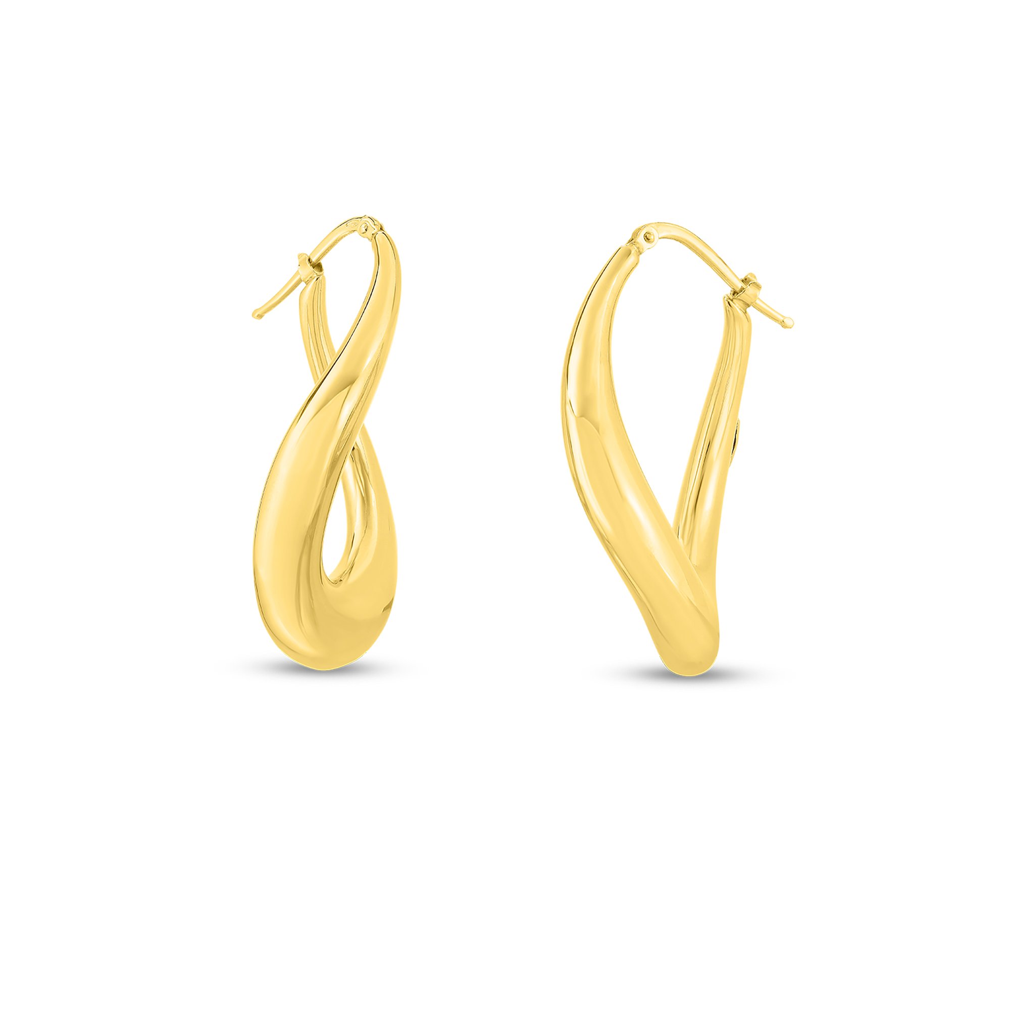 Yellow gold outlet twisted hoop earrings